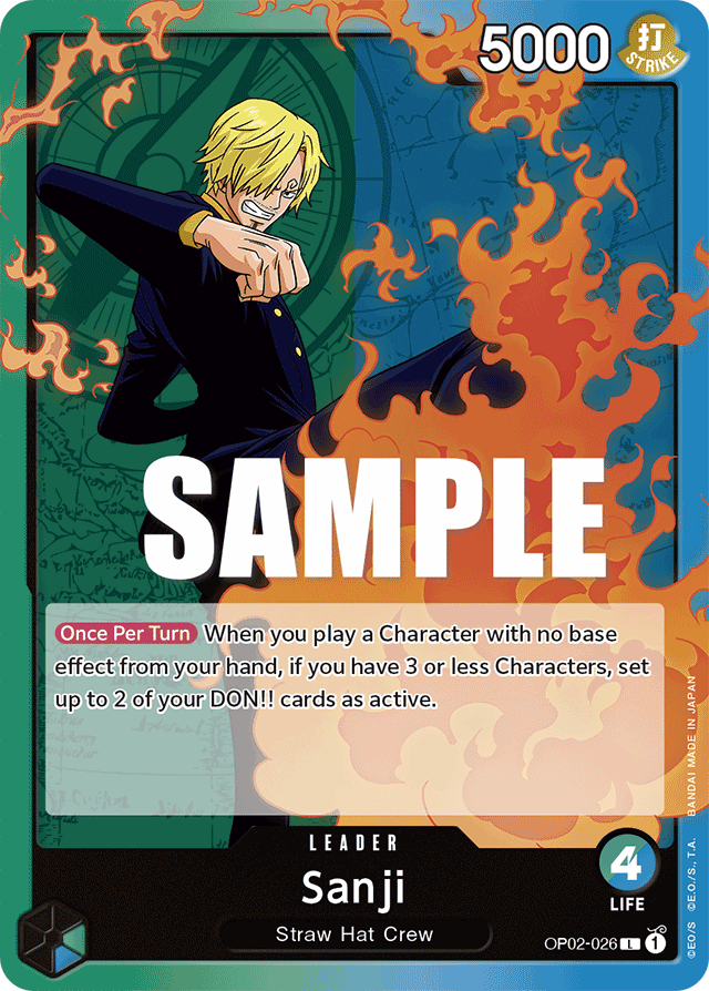 One Piece Card Paramount War Sanji OP02-026 L