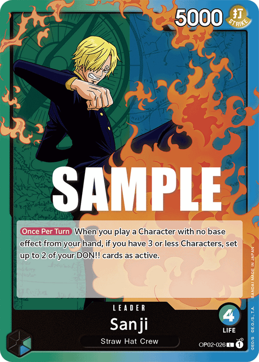 One Piece Card Paramount War Sanji OP02-026 L