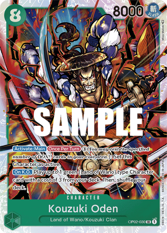 One Piece Card Paramount War Kouzuki Oden OP02-030 SR