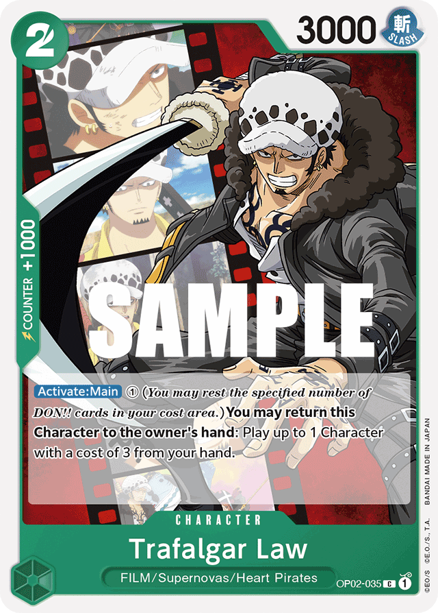 One Piece Card Paramount War Trafalgar Law OP02-035 C