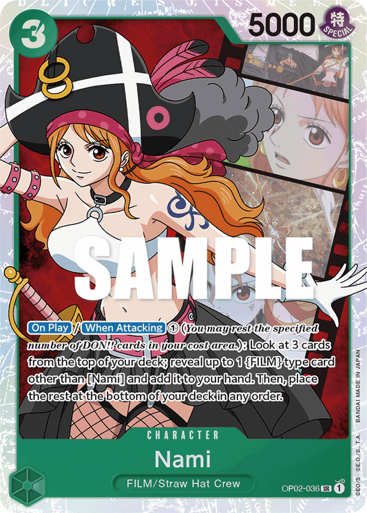 One Piece Card Paramount War Nami OP02-036 SR