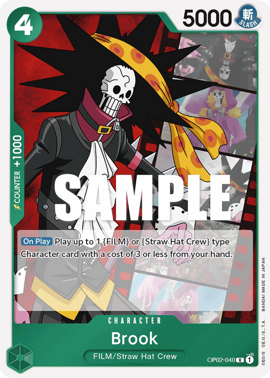 One Piece Card Paramount War Brook OP02-040 R