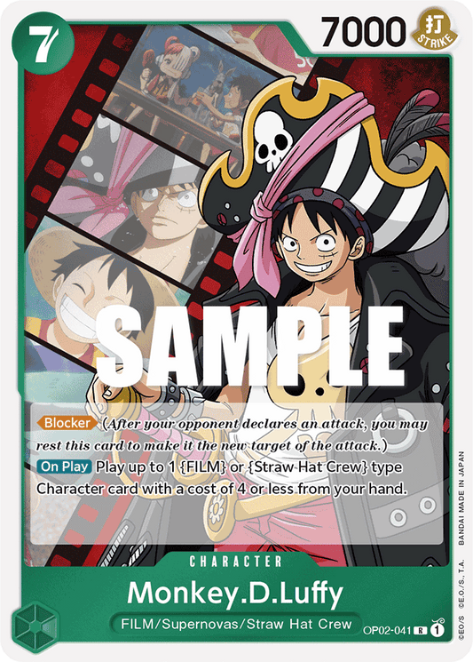 One Piece Card Paramount War Monkey.D.Luffy OP02-041 R