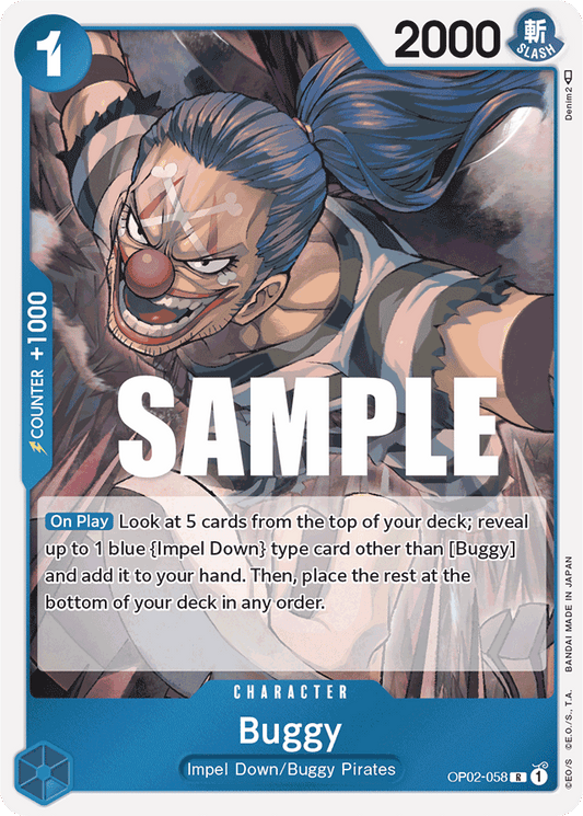 One Piece Card Paramount War Buggy OP02-058 R