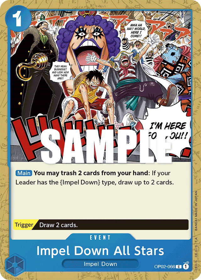 One Piece Card Paramount War Impel Down All Stars OP02-066 C