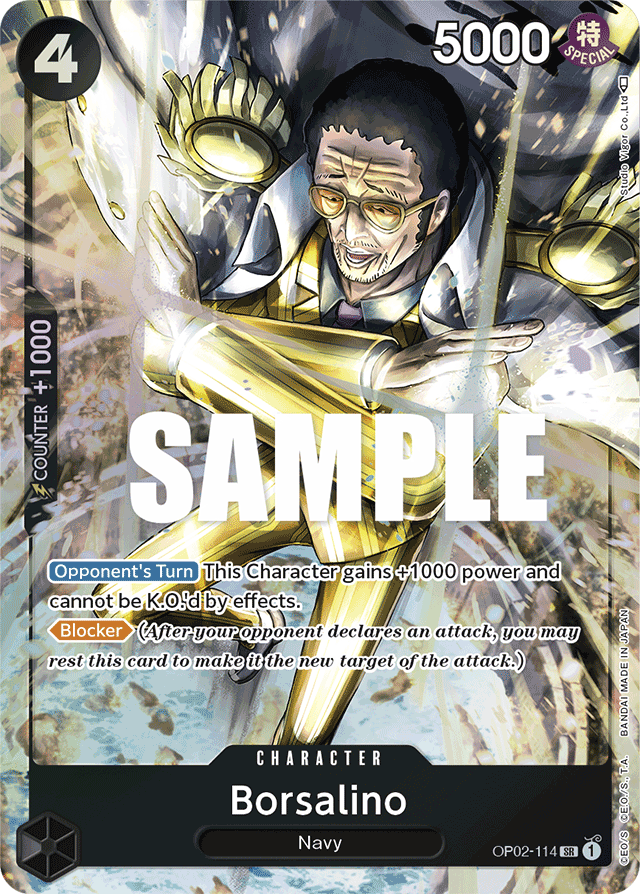 One Piece Card Paramount War Borsalino Alt Art OP02-114 SR