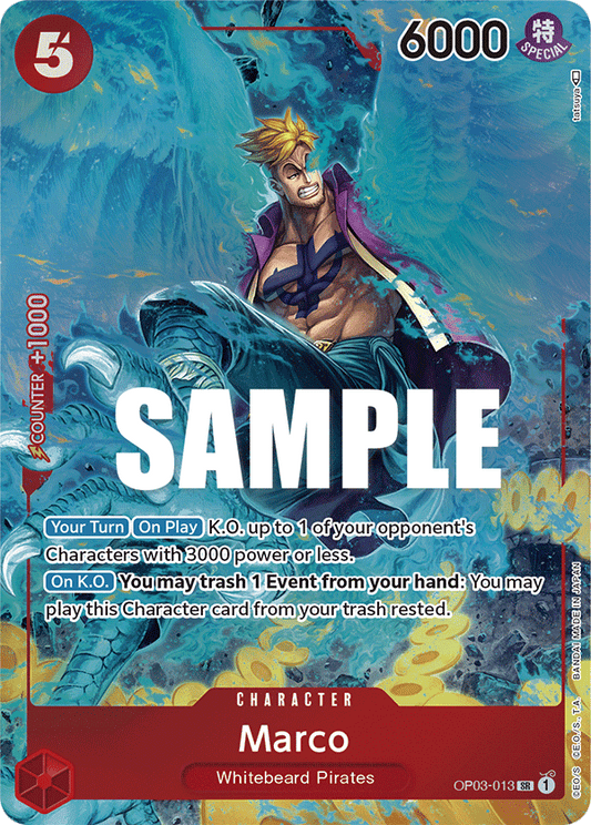 One Piece Card Pillars of Strength Marco Alt Art OP03-013 SR