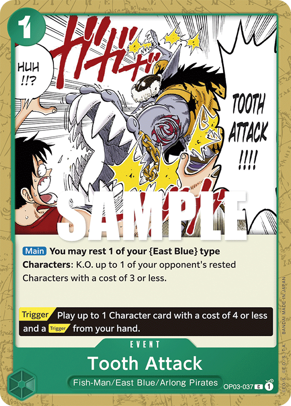 One Piece Card Pillars of Strength Tooth Attack OP03-037 C