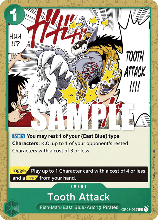 One Piece Card Pillars of Strength Tooth Attack OP03-037 C