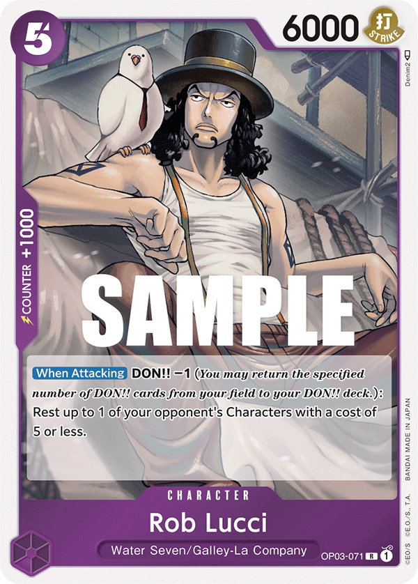 One Piece Card Pillars of Strength Rob Lucci OP03-071 R