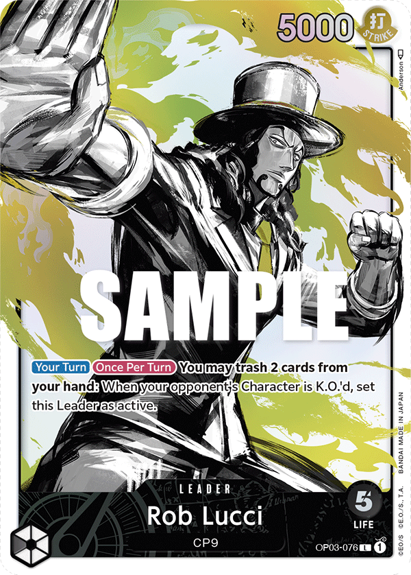 One Piece Card Pillars of Strength Rob Lucci Alt Art OP03-076 L