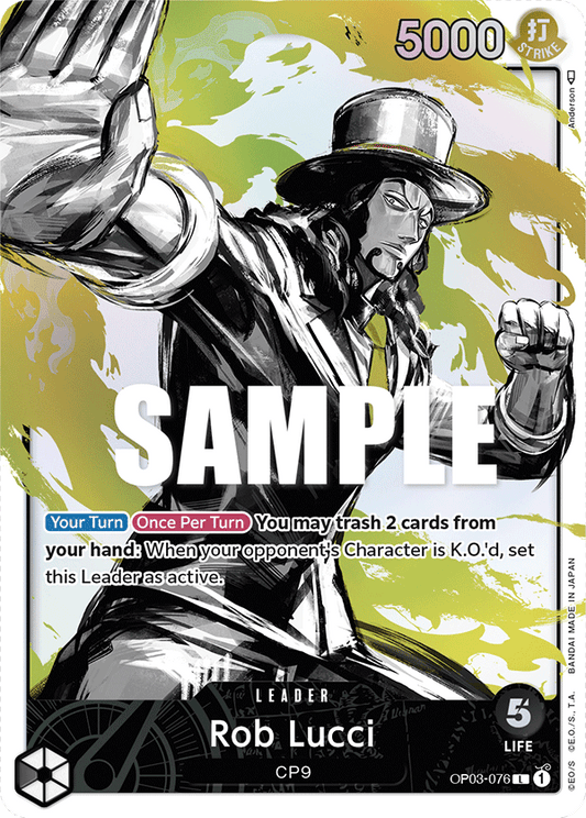 One Piece Card Pillars of Strength Rob Lucci Alt Art OP03-076 L