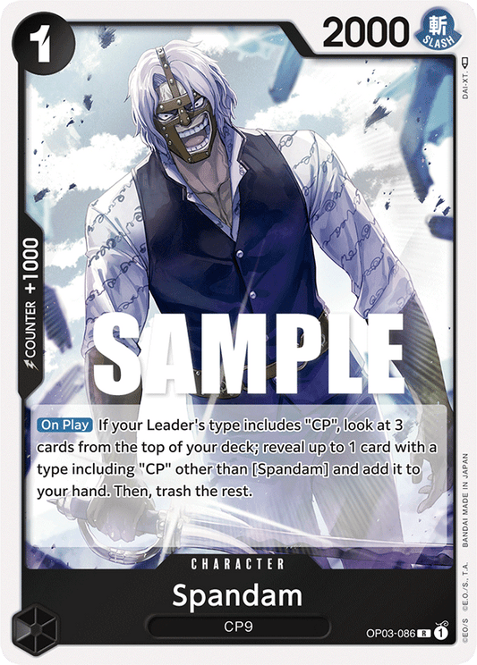 One Piece Card Pillars of Strength Spandam OP03-086 R