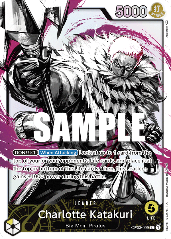 One Piece Card Pillars of Strength Charlotte Katakuri Alt Art OP03-099 L