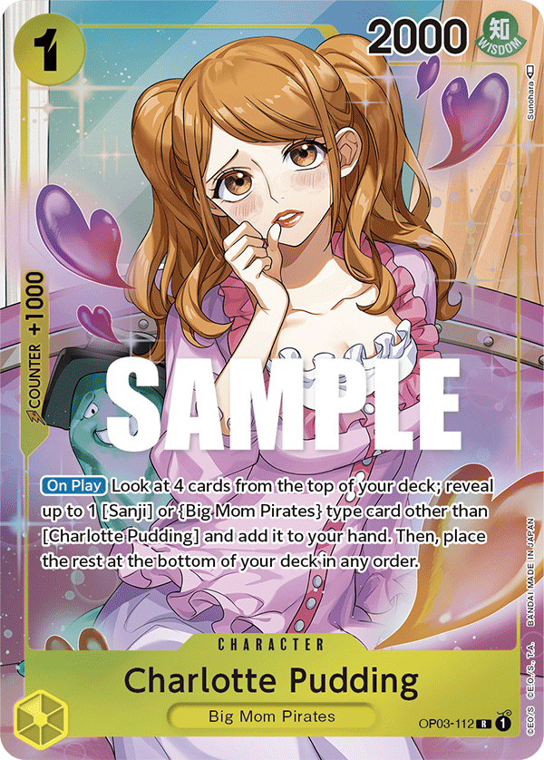 One Piece Card Pillars of Strength Charlotte Pudding Alt Art OP03-112 R