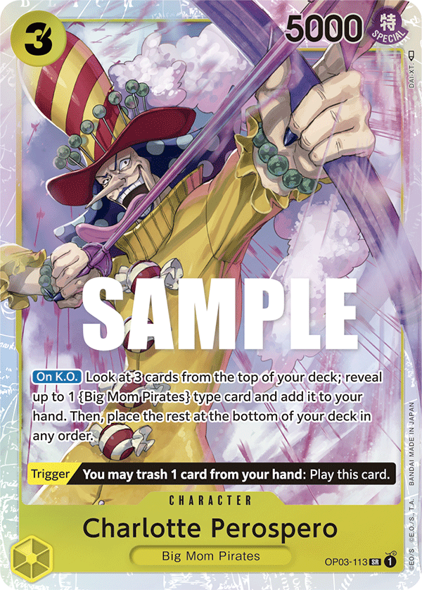 One Piece Card Pillars of Strength Charlotte Perospero OP03-113 SR