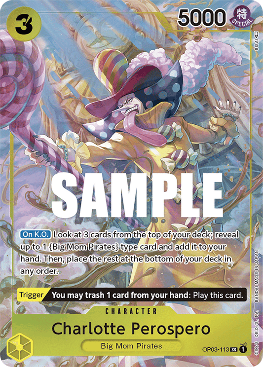 One Piece Card Pillars of Strength Charlotte Perospero Alt Art OP03-113 SR