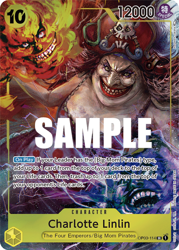 One Piece Card Pillars of Strength Charlotte Linlin Alt Art OP03-114 SR