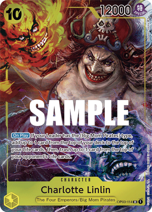 One Piece Card Pillars of Strength Charlotte Linlin Alt Art OP03-114 SR