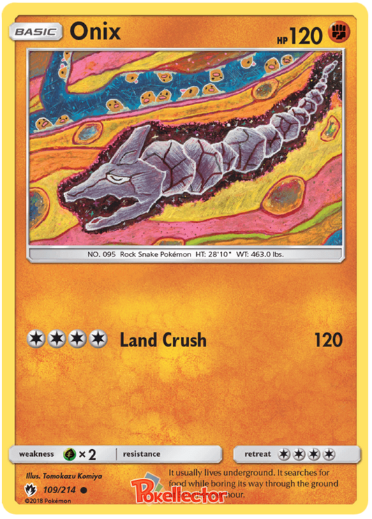 Pokemon Card Lost Thunder 109/214 Onix Common *MINT*