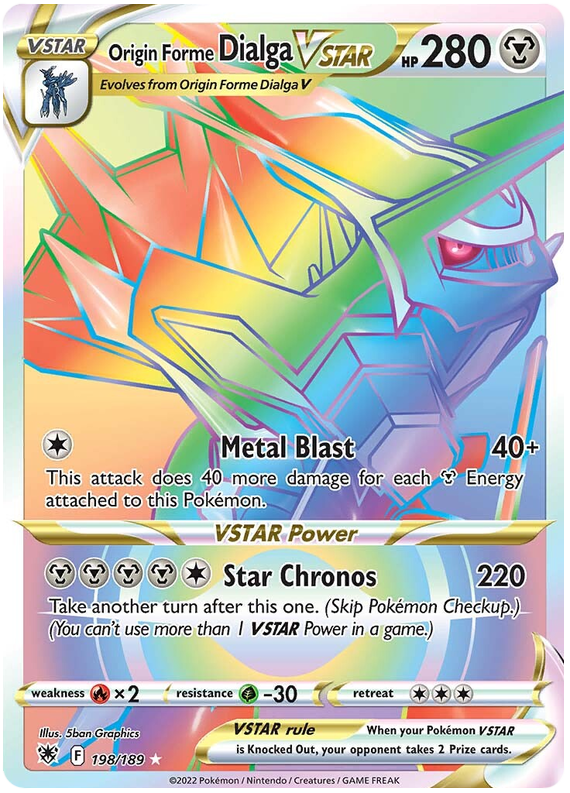 (S) Pokemon Card Astral Radiance 198/189 Origin Forme Dialga VSTAR Hyper Rare *MINT*