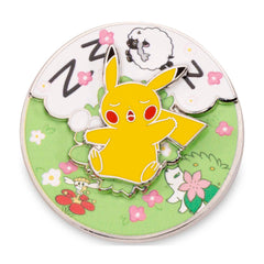 Pokemon Center Exclusive: Spinning Scenes Pin - Pikachu Sleepy Spring