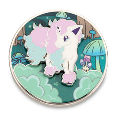 Pokemon Center Exclusive: Spinning Scenes Pin - Galarian Ponyta Forest Path