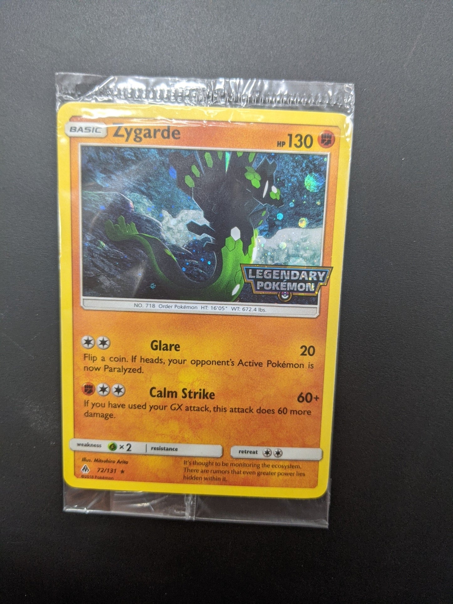 <transcy>宠物小精灵卡密封的禁忌之光72/131 Zygarde Holo稀有（传奇宠物小精灵盖章）</transcy>