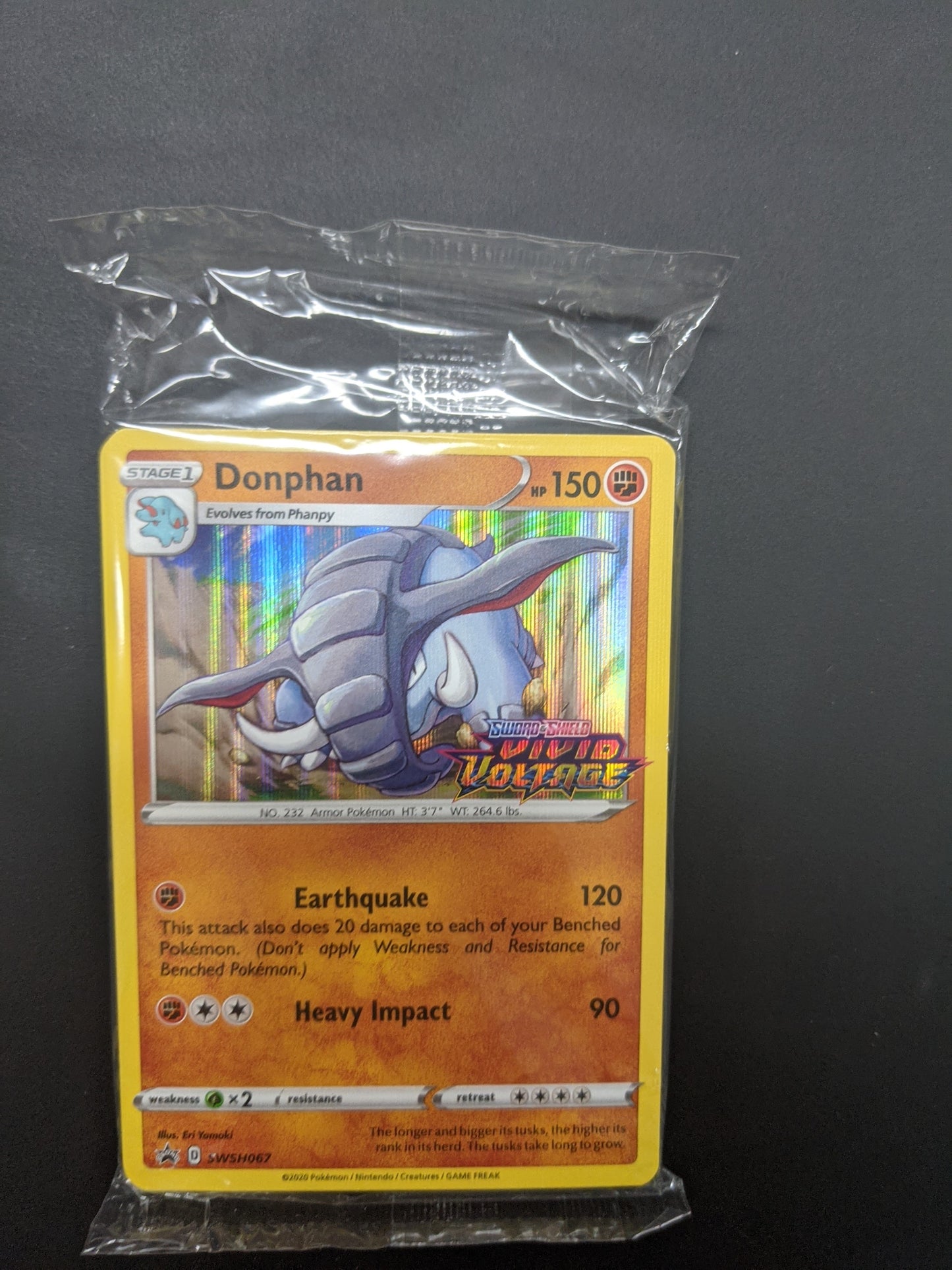 Pokemon Card SEALED SWSH Black Star Promos SWSH067 Donphan Prerelease promo