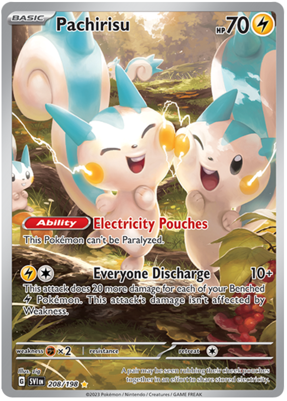 (S) Pokemon Card Scarlet & Violet 208/198 Pachirisu Illustration Rare *MINT*