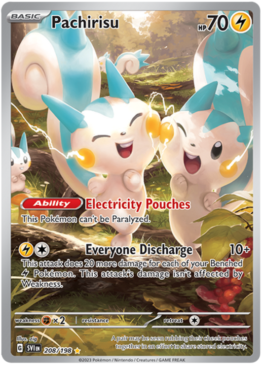 Pokemon Card Scarlet & Violet 208/198 Pachirisu Illustration Rare *MINT*