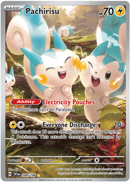 Pokemon Card Scarlet & Violet 208/198 Pachirisu Illustration Rare *MINT*