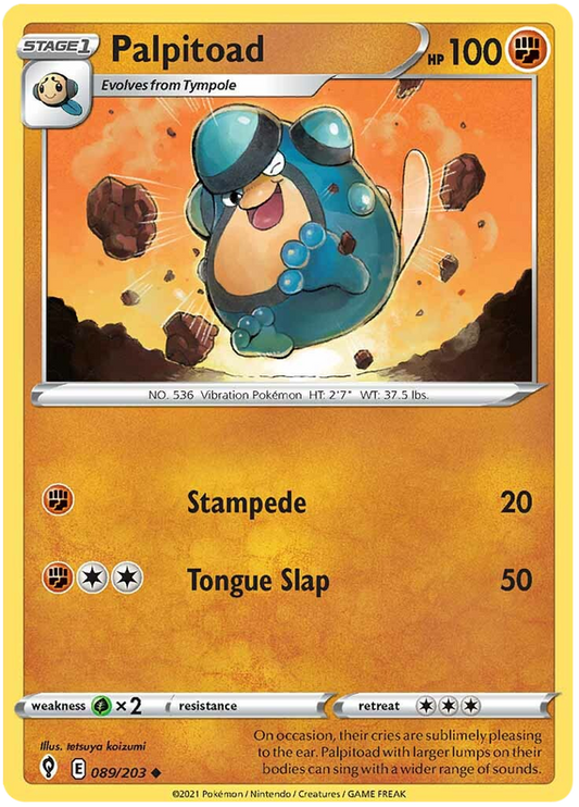 Pokemon Card Evolving Skies 89/203 089/203 Palpitoad Uncommon