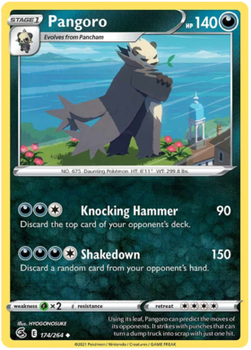 Pokemon Card Fusion Strike 174/264 Pangoro Uncommon