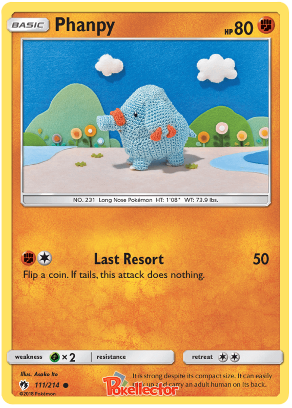 Pokemon Card Lost Thunder 111/214 Phanpy Common *MINT*