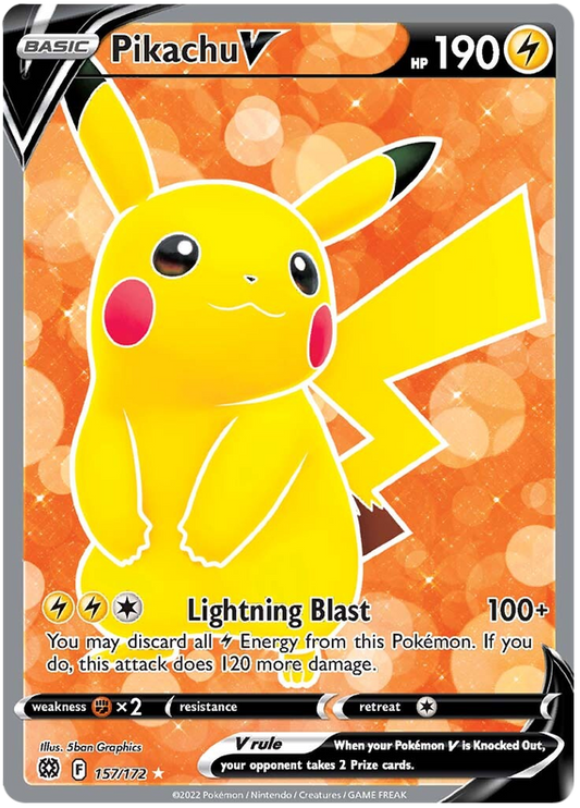 Pokemon Card Brilliant Stars 157/172 Pikachu V Full Art *M*