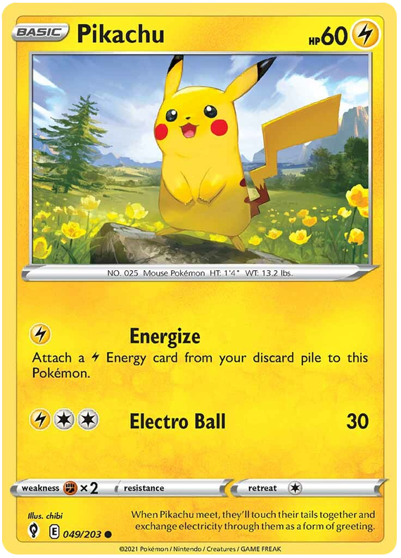 Pokemon Card Evolving Skies 49/203 049/203 Pikachu Common