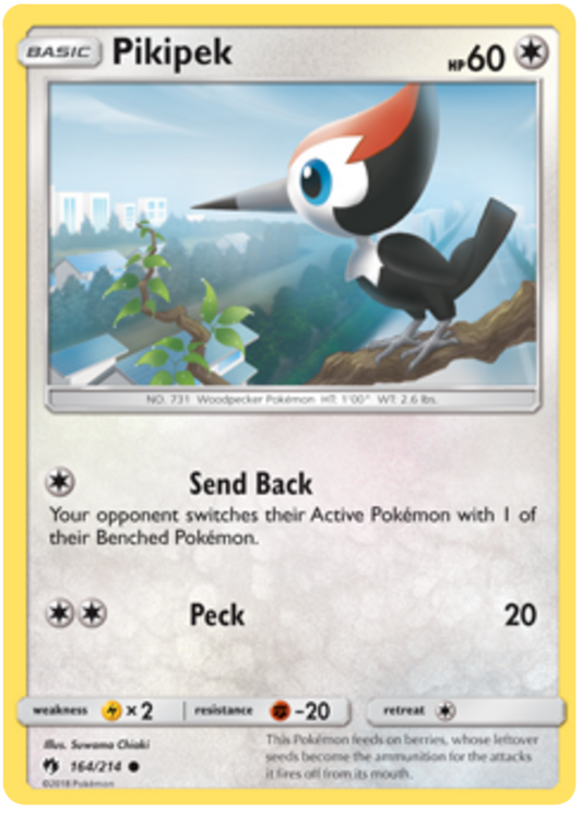 Pokemon Card Lost Thunder 164/214 Pikipek Common *MINT*