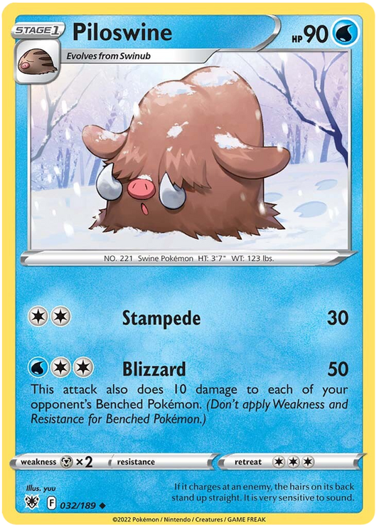 Pokemon Card Astral Radiance 32/189 032/189 Piloswine Uncommon