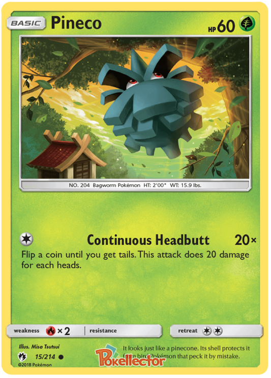 Pokemon Card Lost Thunder 15/214 015/214 Pineco Common *MINT*