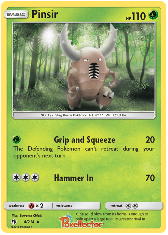Pokemon Card Lost Thunder 4/214 004/214 Pinsir Uncommon *MINT*