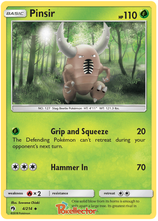 Pokemon Card Lost Thunder 4/214 004/214 Pinsir Uncommon *MINT*