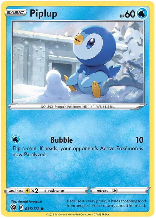 Pokemon Card Brilliant Stars 035/172 35/172 Piplup Common