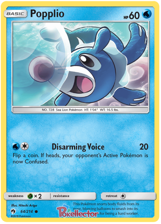 Pokemon Card Lost Thunder 64/214 064/214 Popplio Common *MINT*