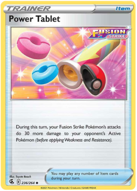 Pokemon Card Fusion Strike 236/264 Power Tablet Uncommon