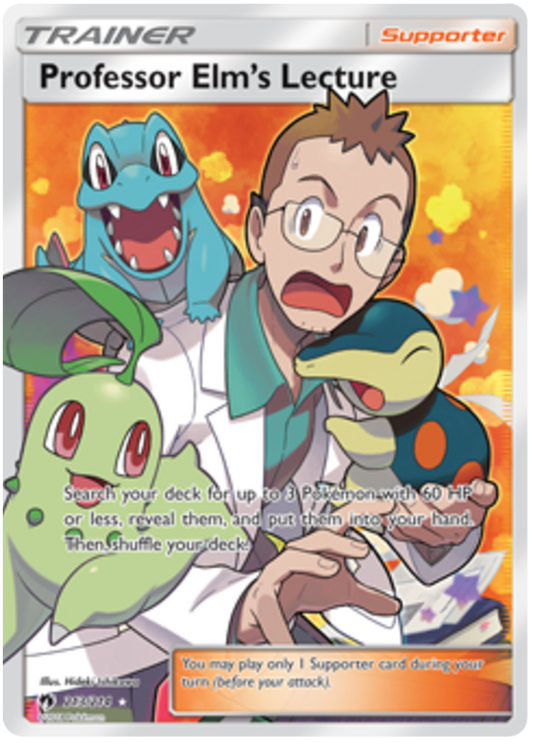 Pokemon Card Lost Thunder 213/214 Professor Elm's Lecture Supporter Full Art *MINT*