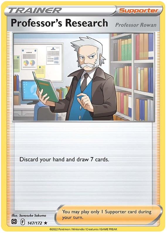 Pokemon Card Brilliant Stars 147/172 Professor's Research Holo Rare