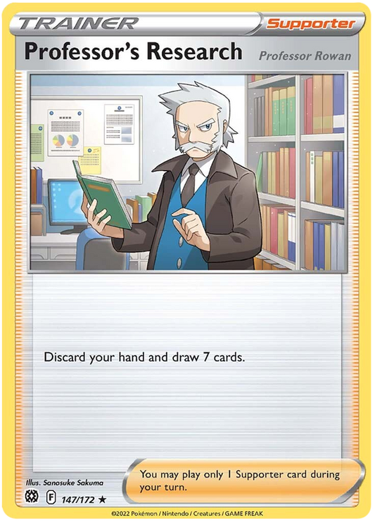 Pokemon Card Brilliant Stars 147/172 Professor's Research Non Holo Rare