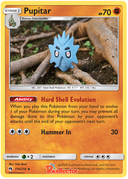 Pokemon Card Lost Thunder 116/214 Pupitar Uncommon *MINT*