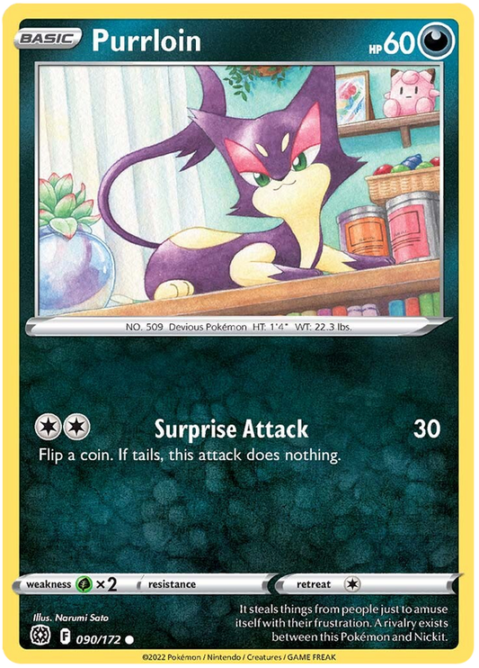 Pokemon Card Brilliant Stars 090/172 90/172 Purrloin Common